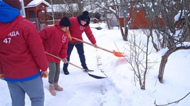 Волонтеры Лужского района помогли пенсионерам убрать снег с участков