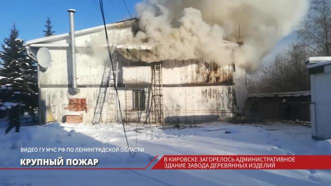 В Кировске загорелось административное здание завода деревянных изделий