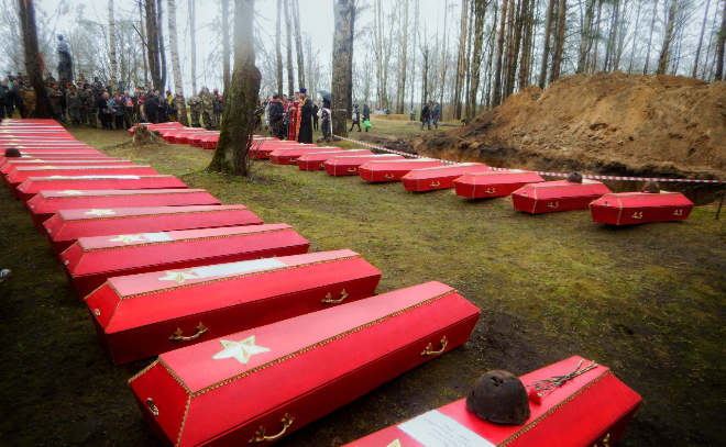 На Синявинских высотах перезахоронили 802 красноармейца