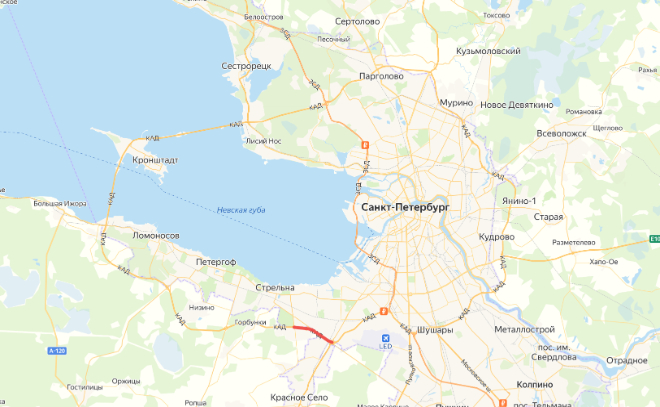 На КАД между развязками с Таллинским и Красносельским шоссе перекроют две полосы движения