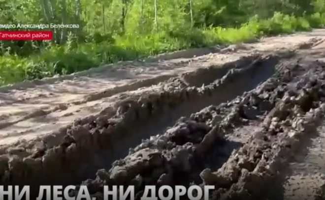 По выбоинам: разбитый участок дороги между Вырицей и Слудицами всё ещё не починили