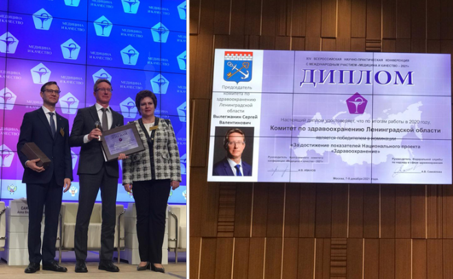 Ленинградская область получила награду за лидерство в нацпроекте «Здравоохранение»