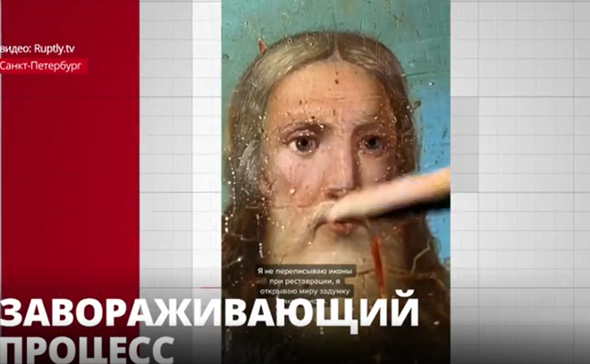 Петербургская художница вовлекает пользователей соцсети в
завораживающий процесс реставрации старинных икон