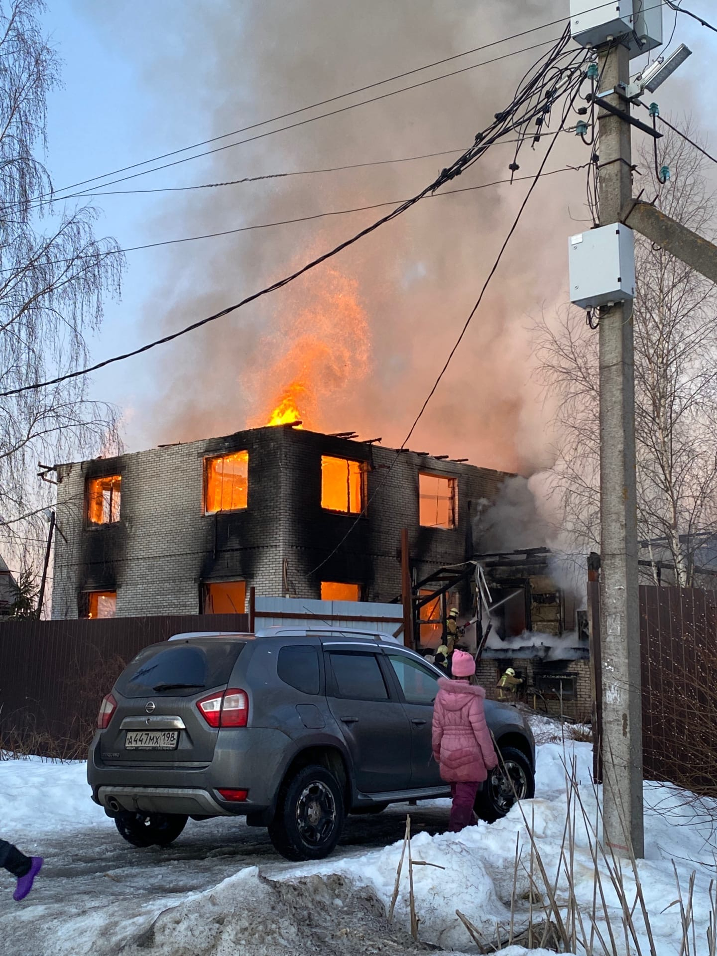 Пожарные два часа тушили полыхающий в Красном Бору дом