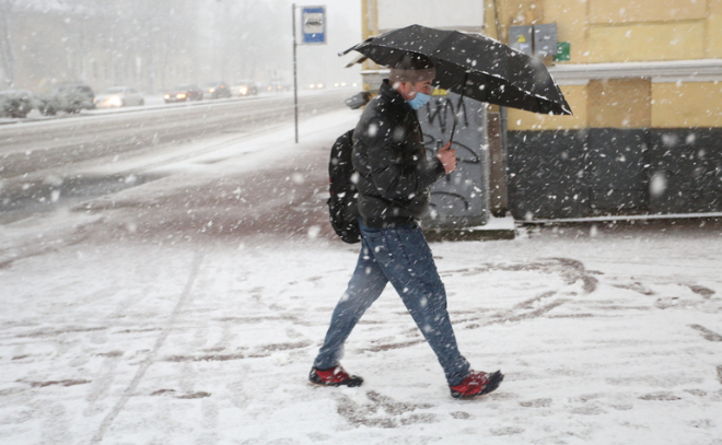 В понедельник в Ленобласти ожидаются снег, дождь и порывистый ветер
