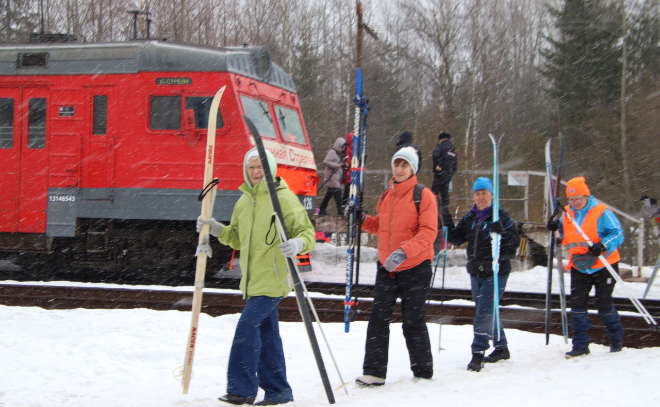 За зиму поезда "Лыжные стрелы" перевезли порядка 13 тысяч любителей активного отдыха