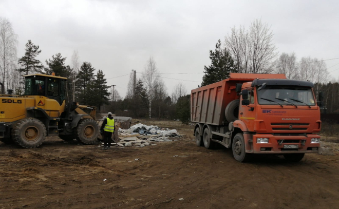 В Мяглово ликвидировали свалку строительных отходов