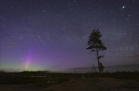 В ночь на 28 апреля жители Пятиречья наблюдали на звёздном небе северное сияние